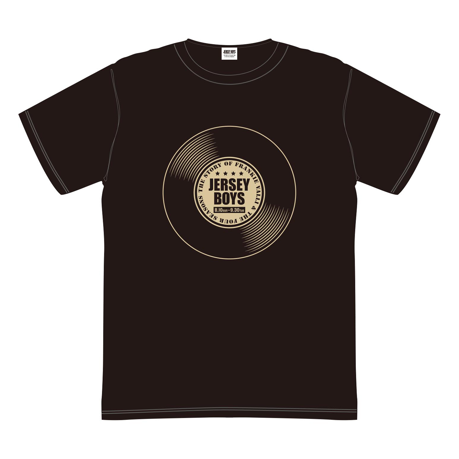 レコードTシャツ　ブラック「ジャージー・ボーイズ」
