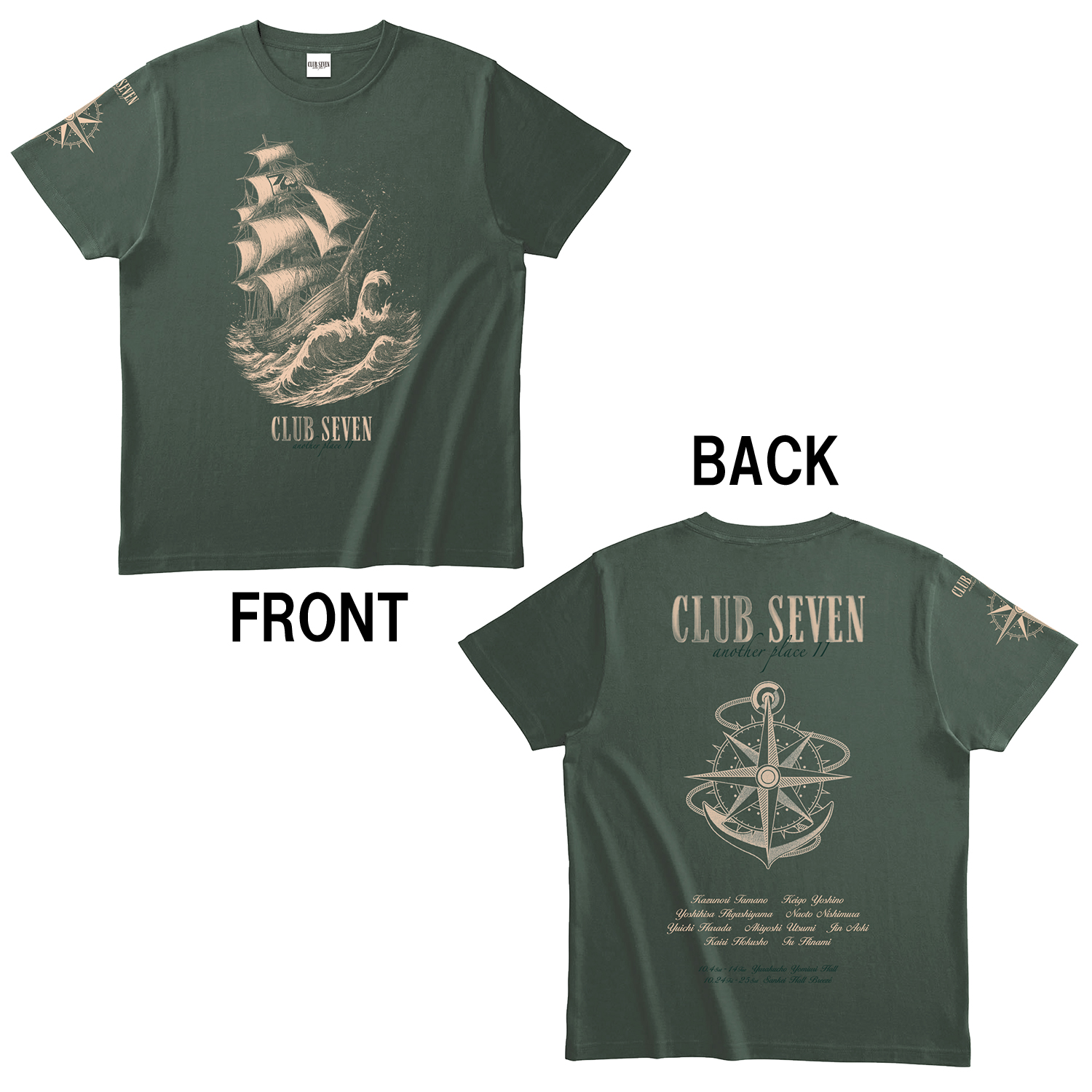 Tシャツ（アーミーグリーン）「CLUB SEVEN another placeⅡ」