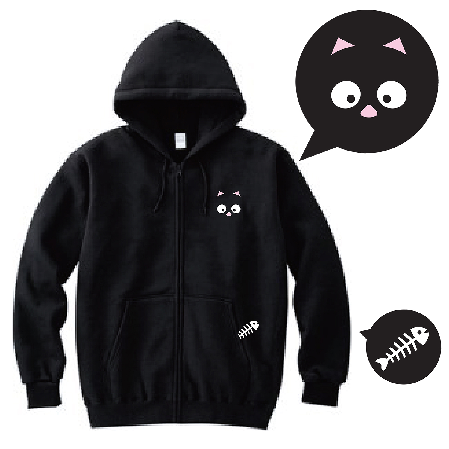 ネコパーカー(ブラック)【山口祐一郎 Official Goods】