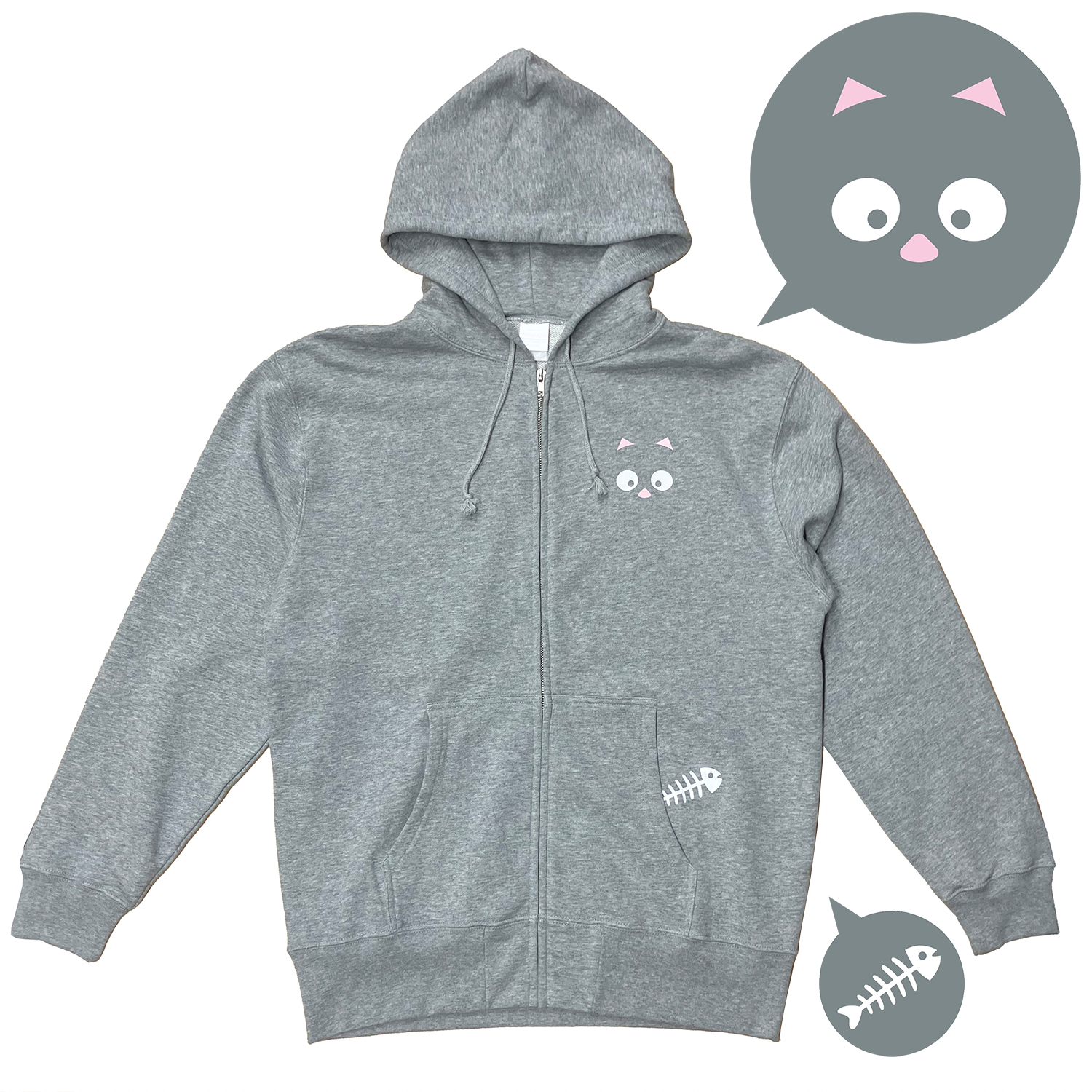 ネコパーカー(グレー)【山口祐一郎 Official Goods】