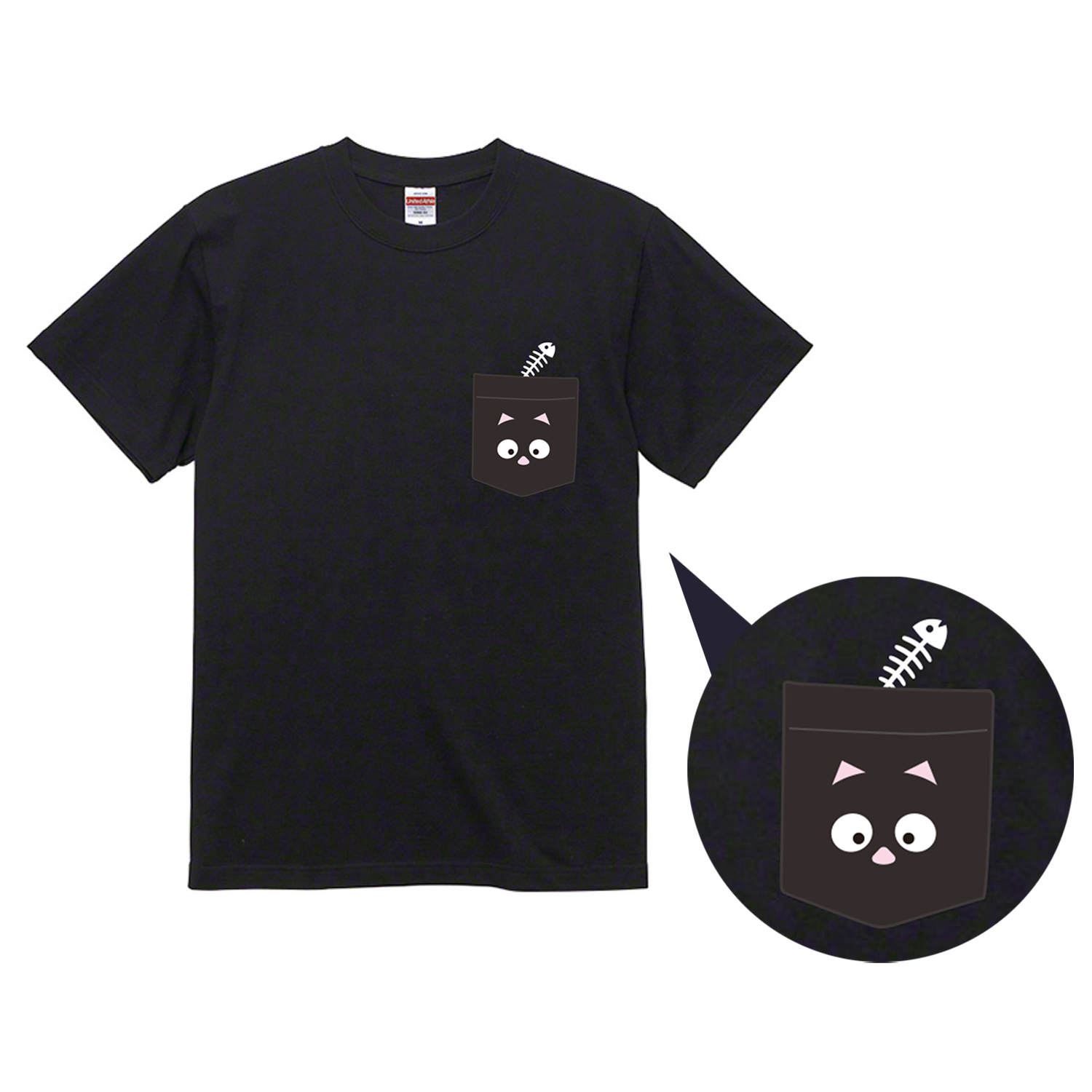 ネコTシャツ ポケット付【山口祐一郎 Official Goods】